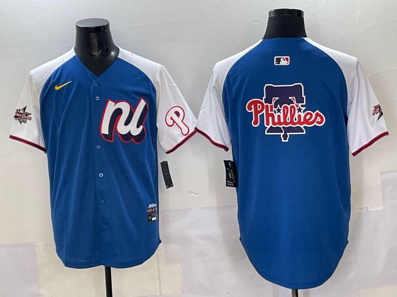 Men Philadelphia Phillies Blank Blue All star 2025 Nike MLB Jersey style 03
